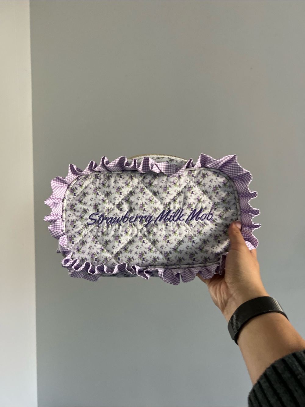 Strawberry Milk Mob Lavender “Wisteria” Quilted Cosmetic Pouch